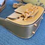 Valentino Vlogo Chain Small Laminated Nappa Shoulder Bag